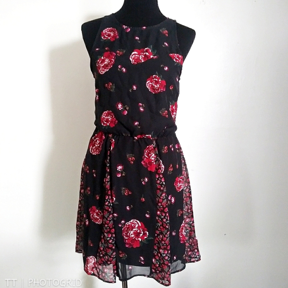 NWOT Xhiliration rose fit & flare dress